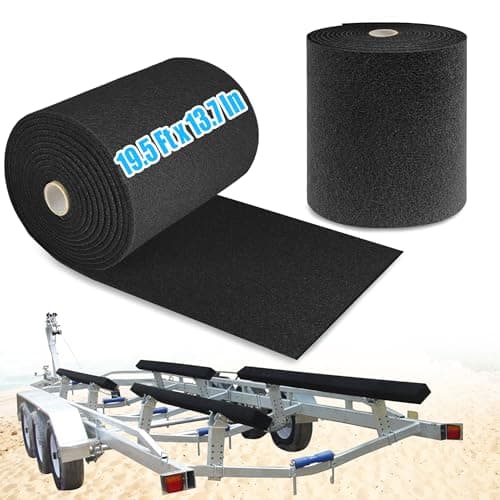 Boat Trailer Bunk Carpet 19.5ft*13.7in Marine Trailer Bunk Padding black for Boat Trailers, Boat Bunk Carpet, Boat Lift Bunk Carpeting (13.7in) - Image 1