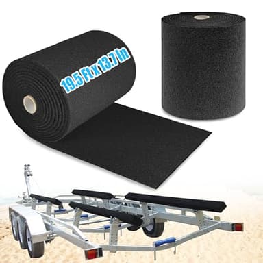 Boat Trailer Bunk Carpet 19.5ft*13.7in Marine Trailer Bunk Padding black for Boat Trailers, Boat Bunk Carpet, Boat Lift Bunk Carpeting (13.7in) - Image 1