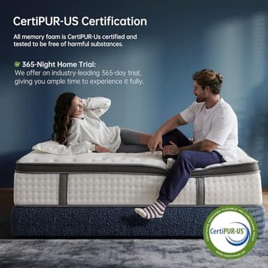 KOULABR Z Queen Size Mattress, 12 Inch Hybrid Mattress in a Box, Gel Memory Foam, Individually Wrapped Pocket Coils Innerspring, Pressure Relief, Medium Firm (12 INCH, Queen (New)) - Image 2