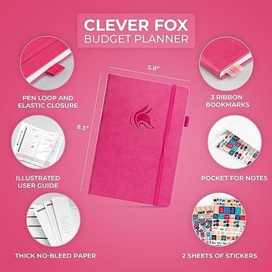 Clever Fox Budget Planner - Expense Tracker Notebook. Monthly Budgeting Organizer, Finance Logbook & Accounts Book, Bill Tracker, A5 (Hot Pink) - Image 2