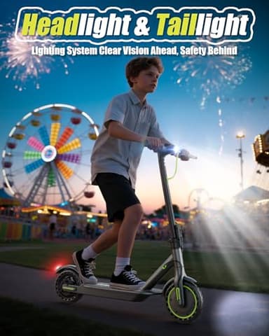 MAXSHOT Electric Scooter Adults & Big Kids, 350W Powerful Motor, Top Speed 16/19MPH, 12/16/19/21Miles Range, 8.5" Solid Tires Folding Commuter Escooter with Dual Suspension for Commuting, APP Control - Image 6