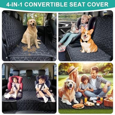 Meginc Dog Car Seat Covers for Back Seat,Waterproof Pet Bench Seat Covers for Trucks Ford f150/Ram1500/Nissan Frontier/Toyota Tacoma/GMC Canyon/Silverado Scratch Nonslip Truck Seat Cover for Dogs - Image 8