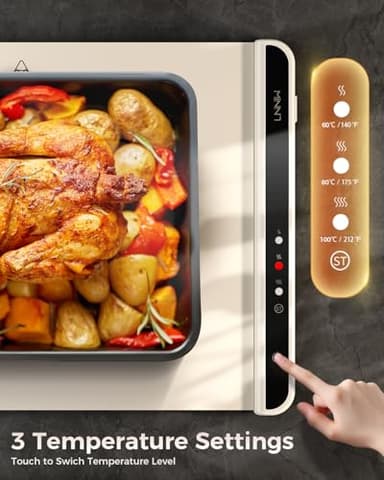 Warming Mat for Food,Food Warming Mat,Electric Warming Tray for Buffets Party and Home Daily Use,Heating Fastly in 10s,Portable Design,Timed Function for Your Family. - Image 2