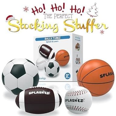 SplashEZ Baby Sports Bath Toys | Mold Free Bath Toys for Kids & Toddlers with No Hole for Water | Balls Set Ideal Size for Little Hands | Safe, Durable for Baby Tub Pool Fun for Boys Girls Ages 0 & Up - Image 8