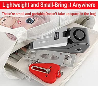 MBBEST Hotel Door Lock & Door Stop Alarm,Dual Protection Security Devices Pocket Door Stopper Self Defensey Tools for Hotel Travel Home Apartment House, Pink/Pink - Image 7