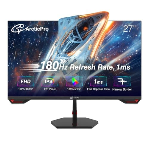 ArcticPro 27inch Gaming Monitor 180Hz, IPS, FHD 1080p, 1ms Response Time, Adaptive sync, PC Computer Monitor, 3-Sided Frameless, Ultra Slim, 130% sRGB, Bluelight Filter, DP*1, HDMI*1 - Image 1