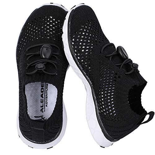 Boy/Girls Tennis Walking Shoes Sport Sneakers for Pool, Beach, Aqua Water Sports, Outdoor, Camp Black/White 6 M US Big Kid - Image 1