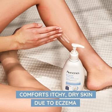 Aveeno Eczema Therapy Nighttime Itch Relief Balm, Eczema Cream for Body, Moisturizing Colloidal Oatmeal & Ceramide Formula, Fragrance Free, Soothing Dry Itchy Skin, 11 fl oz - Image 5