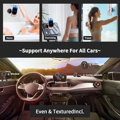 ceepdoogle Upgraded 360° Vacuum Magnetic Phone Holder,Vacuum Suction Magnetic Phone Holder Foldable Cell Holder for Car/Gym/Mirror/Smooth Surface, Compatible with Magsafe iPhone (Black) - Image 6