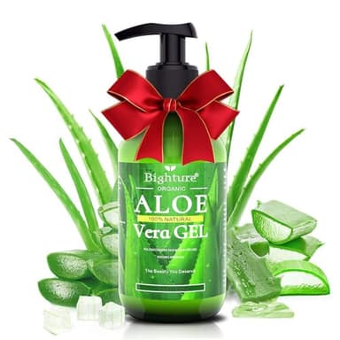 BIGHTURE Aloe Vera Gel, 100% Aloe Vera from Freshly Cut Aloe Leaves, Skin Care for Deeply & Rapidly Soothing, Firming, After Shave, Sunburn Relieve, etc - Image 9