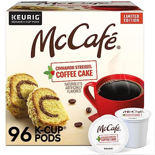 McCafe Cinnamon Streusel Coffee Cake Coffee, Keurig Single Serve K-Cup Pods, 96 Count (4 Packs of 24) - Image 1