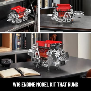 Mould King W16 Engine Building Blocks Set, 10163 Combustion Engine Model That Runs, Mini Engine Build Kit for Adults with Battery and Motor, Engineering Construction STEM Toy (952 Pcs) - Image 6