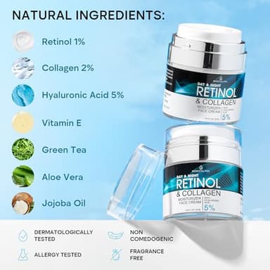 REMEDIAL PAX Face Moisturizer Retinol Cream, Anti Aging Neck Firming Cream, Collagen Day & Night Face Cream with Hyaluronic Acid for Women & Men, 1.85 Fl Oz - Image 3