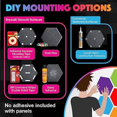 Sonic Acoustics 12 Pack Hexagon Acoustic Panels, 14" X 12" X 0.4" High Density Sound Absorbing Panels Sound Proof Insulation Beveled Edge Studio Treatment Tiles-White - Image 5