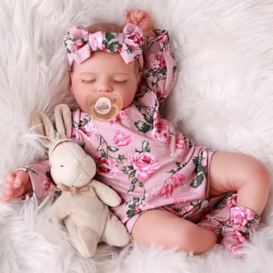 BABESIDE Lifelike Reborn Baby Dolls - Sleeping Realistic Newborn Soft Body Real Life Girl Dolls with Accessories Gifts for Kids Age 3 + & Collection, 20 inches - Image 7