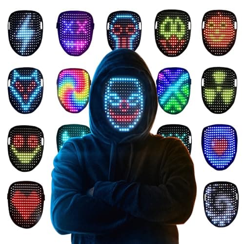Mr.Pang LED Mask Light up Mask with Gesture Sensing, Cool Face Transforming Mask, Perfect Gifts for Halloween Christmas Birthday Cosplay Party - Image 1