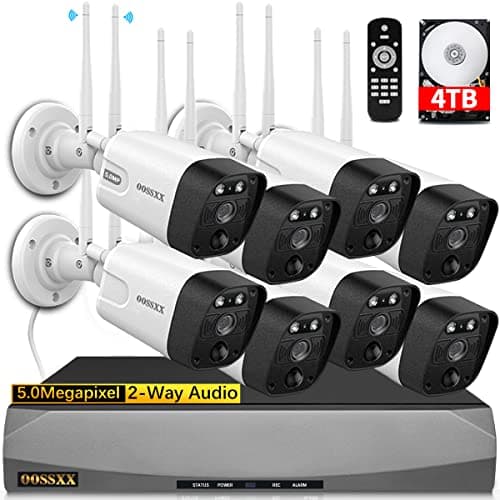 2-Way Audio & PIR Detection Dual Antennas Outdoor Wireless Security Camera System 5.5MP Wi-Fi Video Surveillance DVR System - Image 1