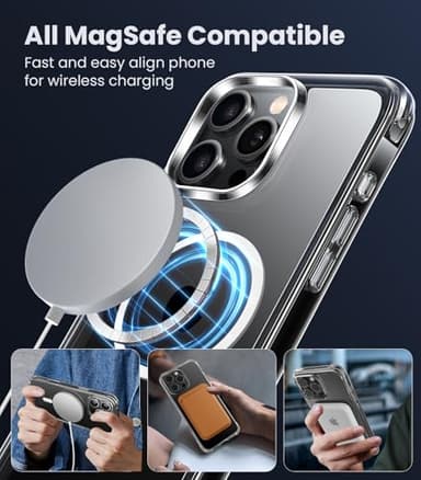Mkeke for iPhone 15 Pro Max Case Compatible with Magsafe with 2X Screen Protector Military-Grade Drop Protection Clear - Image 3