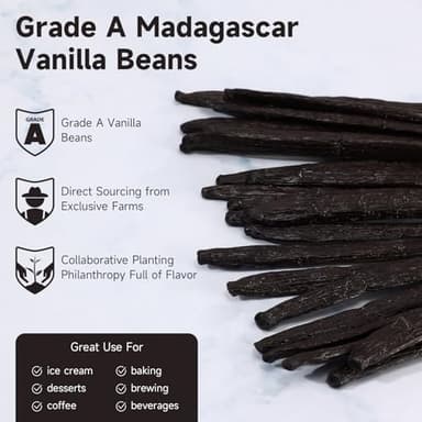 SPICEEL Madagascar Vanilla Beans Grade A Vanilla Pods for Making Vanilla Extract, Whole 5" - 7" Vanilla Beans for Baking, 10 Counts - Image 3