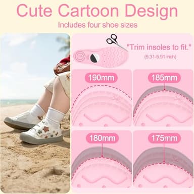 RFUNGUANGO Insoles for Airtag Hidden Holder, Tracker Devise Case for Kids, Comfortable Inserts for Shoes，Pink Rainbow (Pink, 6.89-7.48IN 10 Toddler-12.5 Toddler) - Image 2