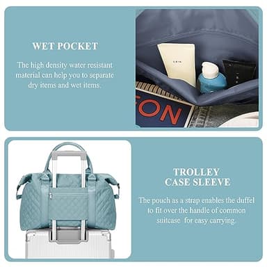 SYCNB Travel Duffel Bag for Women, Gym/Weekender/Carry-On Bags with Toiletry Bag & Adjustable Strap,Personal Item Bags - Image 5