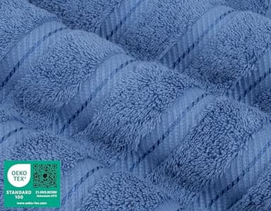 American Soft Linen Luxury 6 Piece Towel Set, 2 Bath Towels 2 Hand Towel 2 Washcloths, 600 GSM 100% Cotton Turkish Towels for Bathroom, Electric Blue Towel Sets - Image 3