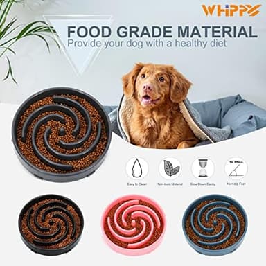 Slow Feeder Large Dog Bowls for Large Medium Dog Non Slip Maze Puzzle Bowl Pet Slower Food Feeding Dishes Interactive Bloat Stop Dog Bowl Preventing Choking Healthy Dog Bowl, Light Gray - Image 5