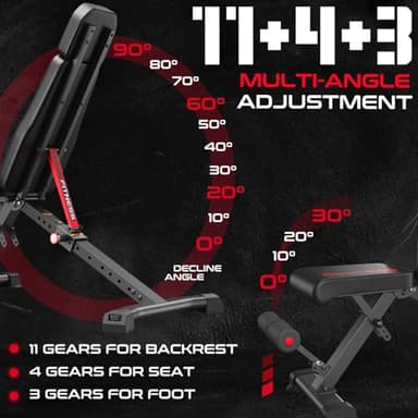 Keppi 900LB Weight Bench, Adjustable Foldable Workout Bench Press for Full Body Strength Training, Incline Decline Bench with Fast Folding - New Version - Image 2