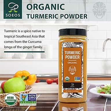 Soeos Organic Turmeric Powder 10oz (284g), Non-GMO Verified, USDA Organic, Natural Curcumin, Lab Tested for Purity, Sealed Package To Keep Turmeric Fresh - Image 5