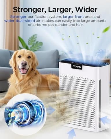 Air Purifiers for Home Large Room 2200 Ft² with Washable Filters, MOOKA H13 HEPA Air Purifier for Home Pets Bedroom with Fragrance, Air Cleaner for Smoke Dust Pollen Pets Hair Odor, KJ190L White - Image 6