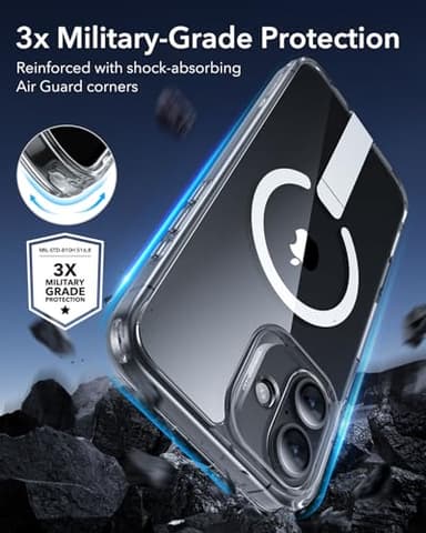 ESR for iPhone 16 Case with Stand, Compatible with MagSafe, Magnetic Kickstand Case for iPhone 16, Military-Grade Protection Shockproof Case, Boost Series, Clear - Image 5