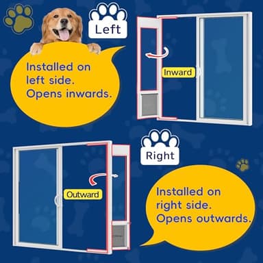 XLarge Dog Door for Sliding Glass Door,Openable Pet Door for Sliding Glass Doors，All-Metal Framed & Panel & Lock,Adjustable 75 7/8" to 81" Slider Height -Extra Large - Image 4