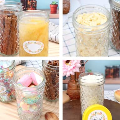 Accguan 12oz Mason Jar,Glass Jars With Regular Lids, Purple Pen, Stickers for Wedding, Party, Baby Shower, Bridal Shower, Birthday,12PCS - Image 5