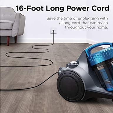 Eureka WhirlWind Bagless Canister 2.5L Vacuum Cleaner, Lightweight Vac for Carpets and Hard Floors, NEN110A, Blue - Image 8