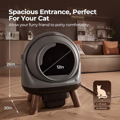 Self Cleaning Litter Box, ZHMZ G1 Automatic Cat Litter Box for Cats, Robot with Large Openning/Odor-Control/Dual Safety Protection - Image 2