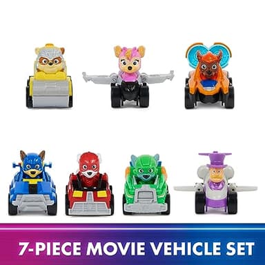 Paw Patrol: The Mighty Movie Toy Vehicle Set- 7 New Cars & Trucks w Exclusive Mayor Humdinger Action Figure-Includes Rubble, Chase, Skye, Zuma, Marshall, Rocky - Image 5