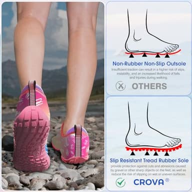 Built-in Heel Grips Water Shoes for Kids Girls Boys Hiking Shoes Wide Barefoot Swim Beach Pools Aqua Socks Slip-On Quick Dry Lightweight for Big Little Kids Toddler - Image 5