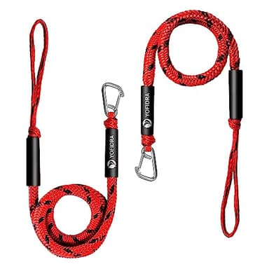 Bungee Dock Line Boat Accessories - Pontoon, Jet Ski, Kayak Accessories with 316 Stainless Steel Clip - Image 1