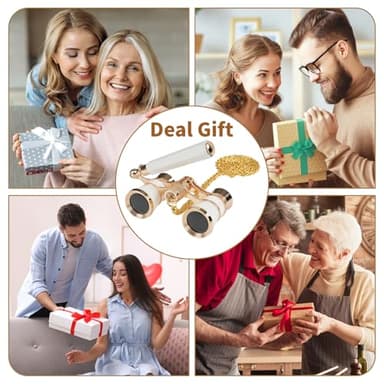 BOSTRON 3X25 Opera Glasses Binoculars Compact with Adjustable Handle & Chain, Portable Vintage Theater Glasses Mini Binoculars for Adults Women Kids for Music Concerts Opera Houses Cinema（White） - Image 6