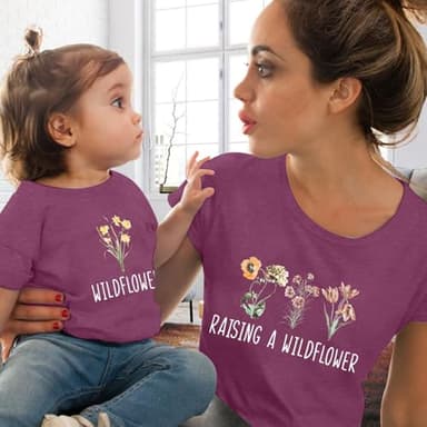 Raising A Wildflower Shirt Mom Toddler Matching Tshirt Mommy and Me Matching Tee Mother Daughter Son Mama Mini Outfit - Image 7
