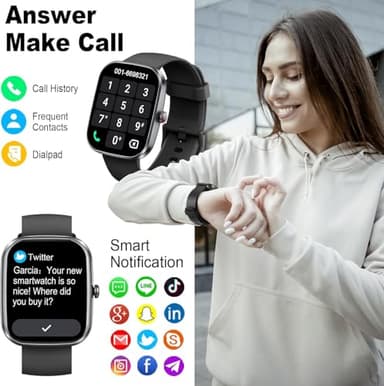 Smart Watch(Answer/Make Call), 1.91" Smartwatch for Men Women, NEW Fitness Watch with 110+ Sport Modes, Fitness Activity Tracke with Pedometer/Sleep Monitor/Heart Rate/IP68 Waterproof, for Android iOS - Image 2