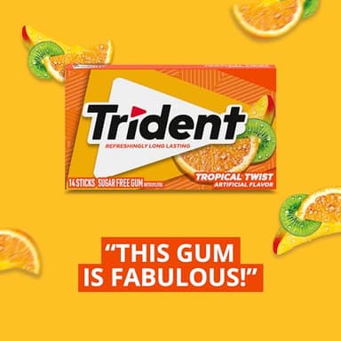 Trident Tropical Twist Sugar-Free Chewing Gum, 14 Count (Pack of 12) (168 Total Pieces) - Image 11