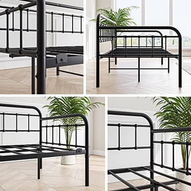 JURMERRY Metal Daybed Frame Twin Size with Steel Slats Platform Furniture,Black… - Image 4
