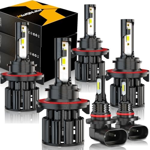 XWQHJW Compatible for Ford F250 High Low Beam Fog Lights F350 Super Duty F450 2005 2006 2007 2008 2009 2010 2011 2012 2013 2014 2015 2016 2017 2018 2019 2020 2021 2022, Powersports Bulbs, 6-Pack - Image 1