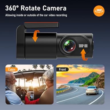 NICEWIN Dash Cam Front - 32GB SD Card Mini WiFi Dash Cam for Cars 1080P 140° Wide-Angle Super Night Vision|Loop Recording|App Control - Image 2