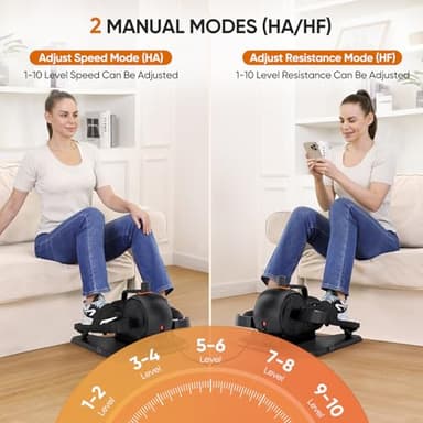Dripex Under Desk Elliptical Machine, 3-in-1 Electric Ellipse Leg Exerciser As Seen On TV, 10 Adjustable Speed & Resistance, Seated Pedal Exerciser for Seniors with Remote, Fully Assembled - Image 7
