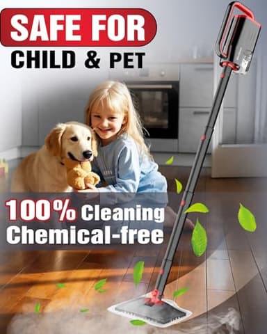 Steam Mop Cleaner Safe High-temp for Deep Cleaning, Lightest Detachable Floor Steamer with 2 Steam Mode 3 Adjustable Level Heavy Duty Powerful Handheld Steam Cleaner for Hardwood & Laminate Tile Grout - Image 3