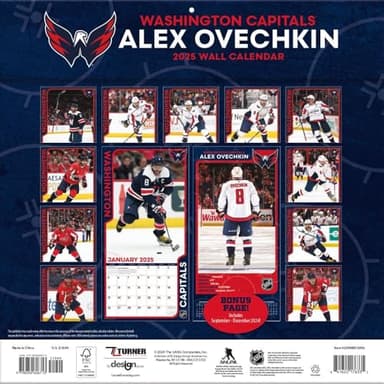 TURNER SPORTS Washington Capitals Alex Ovechkin 2025 12x12 Player Wall Calendar (25998012000) - Image 4