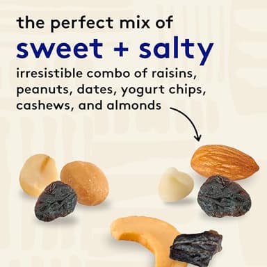 Snak Club Yogurt Trail Mix with Raisins, Peanuts, Dried Dates, Yogurt Chips, Cashews, and Almonds, Gluten-Free and Kosher Snack, 6.75 oz Resealable Bags, 6 Pack - Image 4