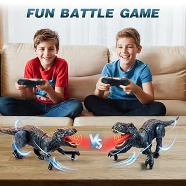 Sunrad Remote Control Dinosaur Toys for Kids 3-5 4-7 8-12 Year Old, Electronic RC Robot Dinosaur with Spray & Light & Roar, Realistic Walking T-Rex Toys Birthday Gifts for Boys Girls - Image 7